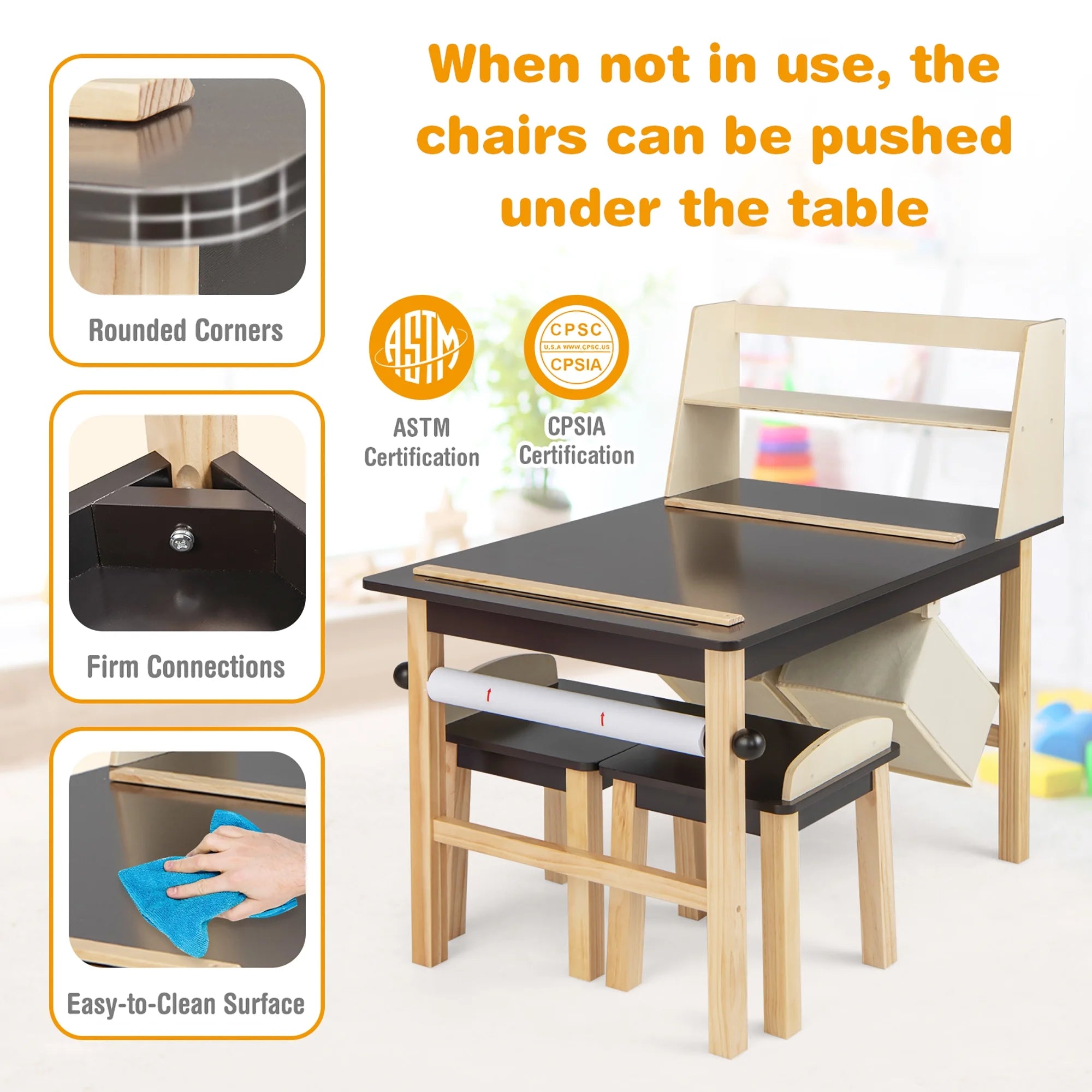 Kids Art Table and Chairs Set